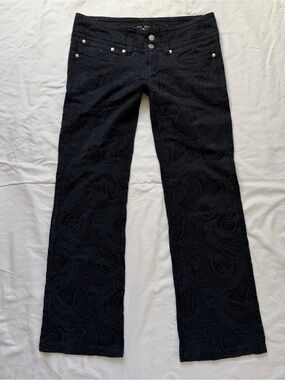 Billy Blues Y2K Black Paisley Low Rise Flare Jeans Whimsygoth